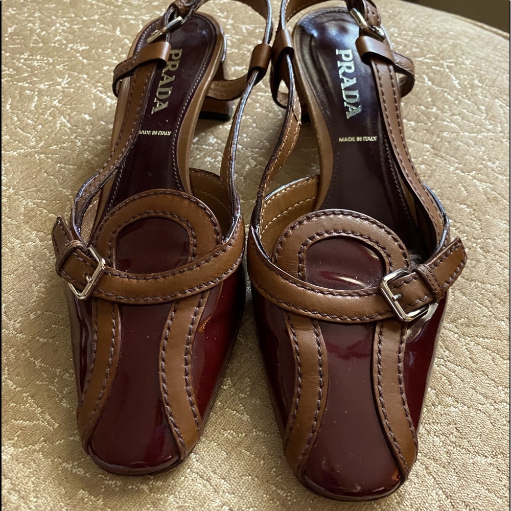 Prada sling back mules